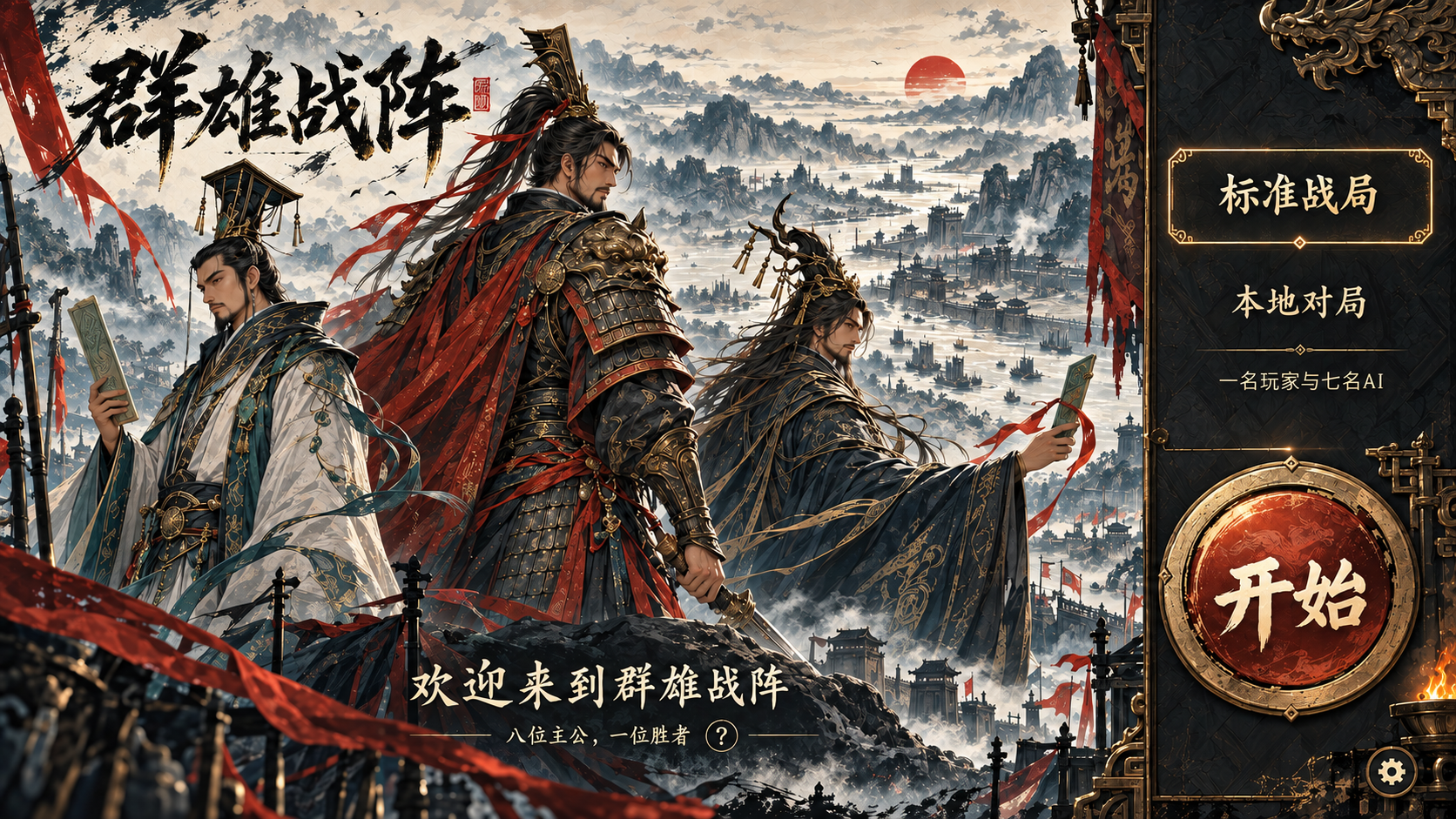 大厅,A苍墨山河美术图